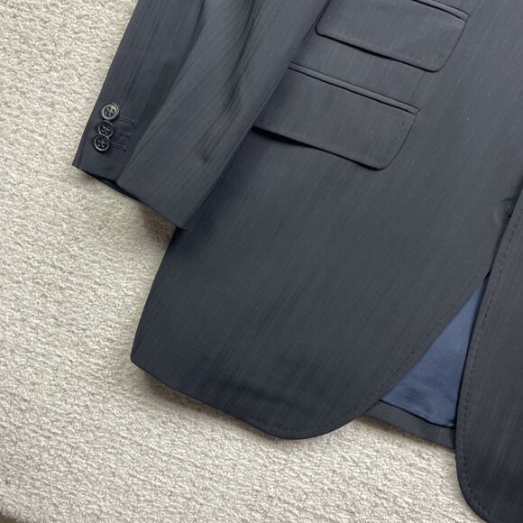 Baumler Blazer Jacket Sports Coat Mens Sz 48 Black / Dark Blue Formal Read - Picture 6 of 16